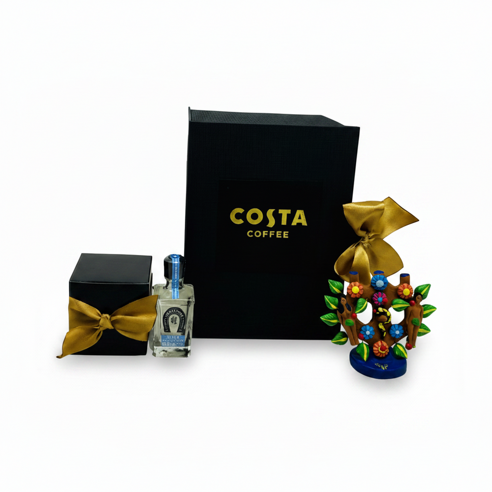 Kit con Árbol de la Vida, Chocolate y Tequila: Regalo Ejecutivo con Causa - Ambiente Mexicano. Kits de regalo con tequila