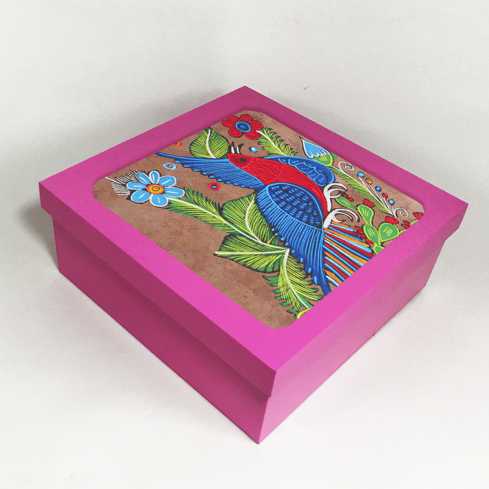 Caja multiusos con amate artesanal para regalos - Ambiente Mexicano