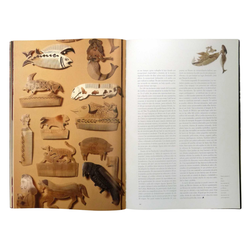 Detalle de encuadernación y acabados del libro ARTE POPULAR: MUSEO RUTH D. LECHUGA regalo institucional – Ambiente Mexicano