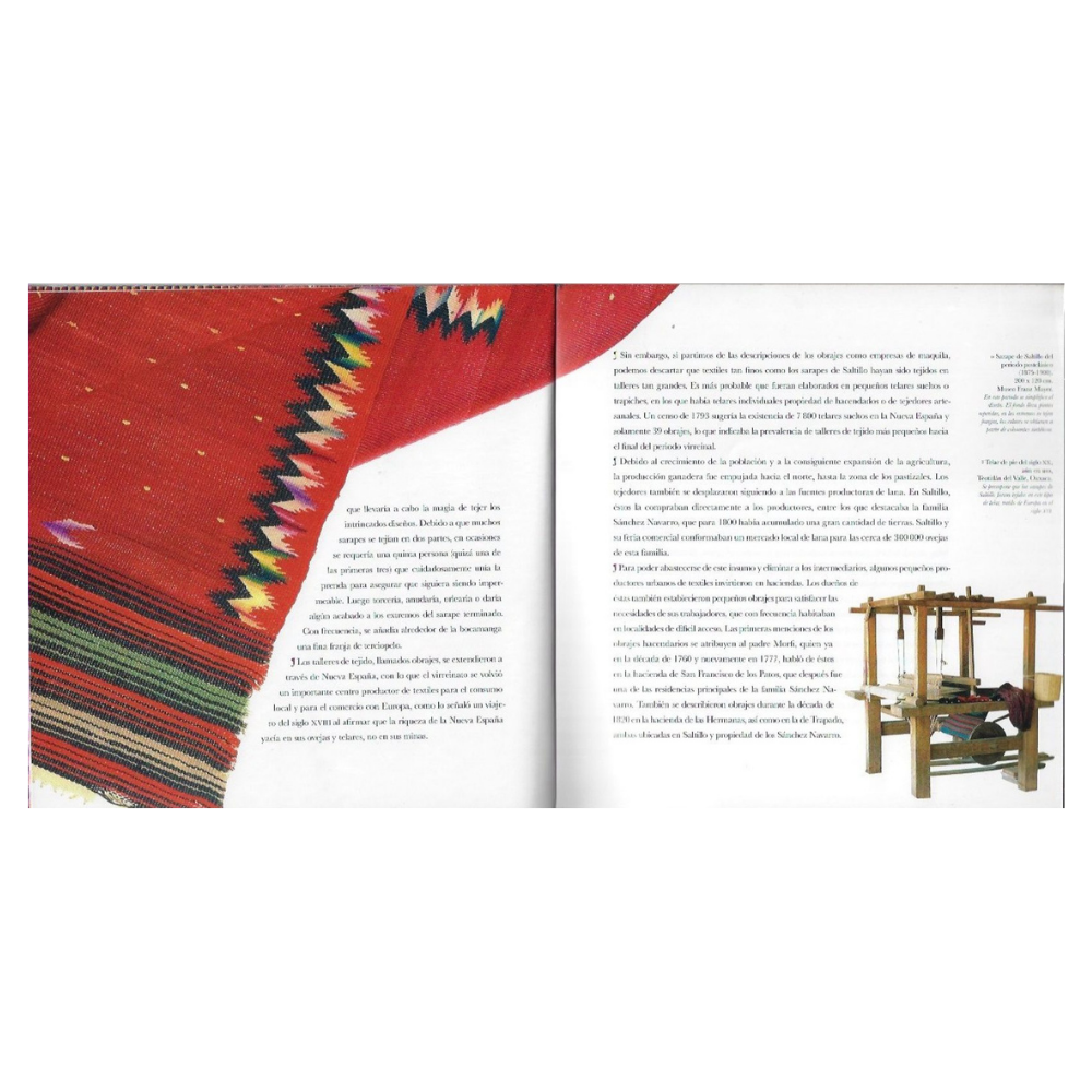 Vista frontal del libro SARAPE DE SALTILLO pasta dura obsequio ejecutivo identidad cultural – Ambiente Mexicano