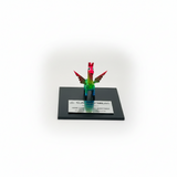 Trofeo ejecutivo alebrije chico con placa metálica grabada con logotipo corporativo para reconocimientos empresariales | Ambiente Mexicano