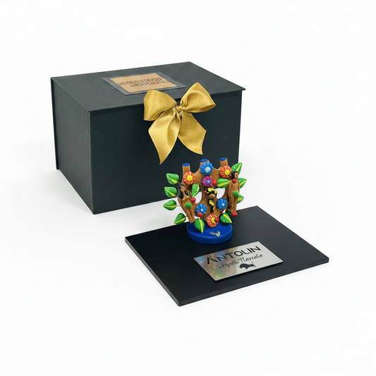 Trofeo arbol de la vida institucional artesanal de Metepec para regalos corporativos premium Ambiente Mexicano
