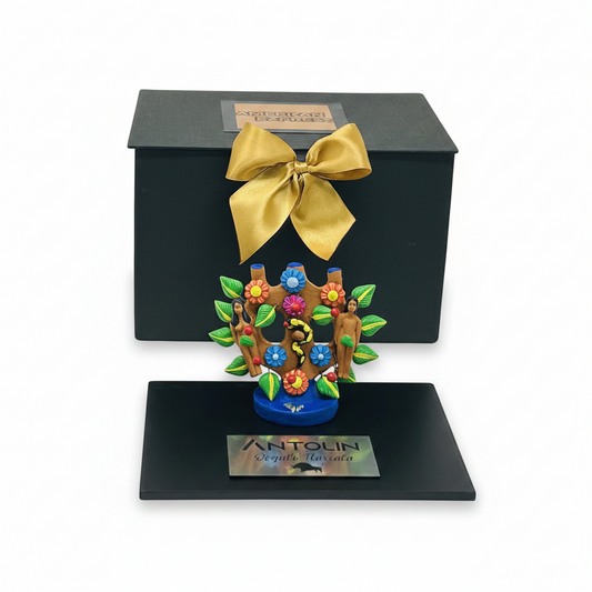 Trofeo arbol de la vida institucional escultura de barro policromado para reconocimientos empresariales Ambiente Mexicano