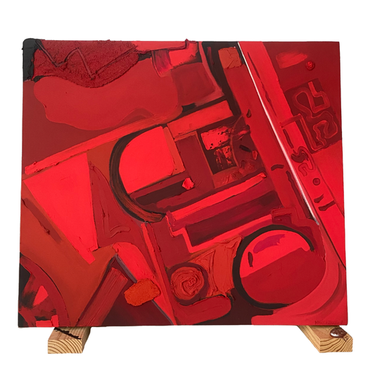 Composición #31 de Mario Zarza — óleo sobre tela 100 x 110 cm para colecciones corporativas y arte mexicano contemporáneo certificado - Ambiente Mexicano