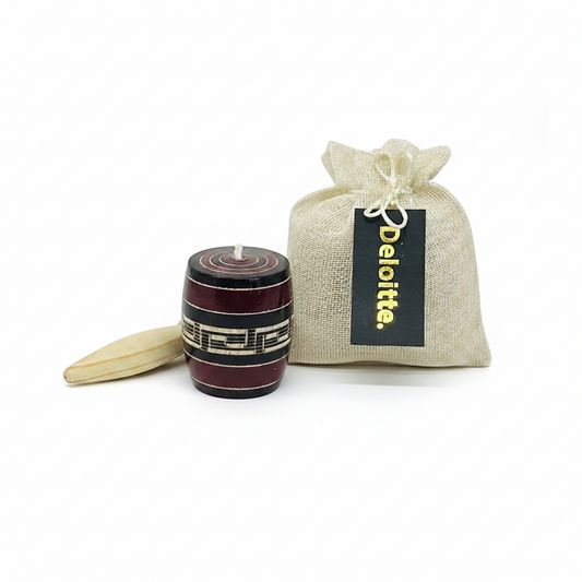 Juguetes mexicanos tradicionales souvenir corporativo en bolsa de tela con tarjeta con logo para eventos empresariales - Ambiente Mexicano