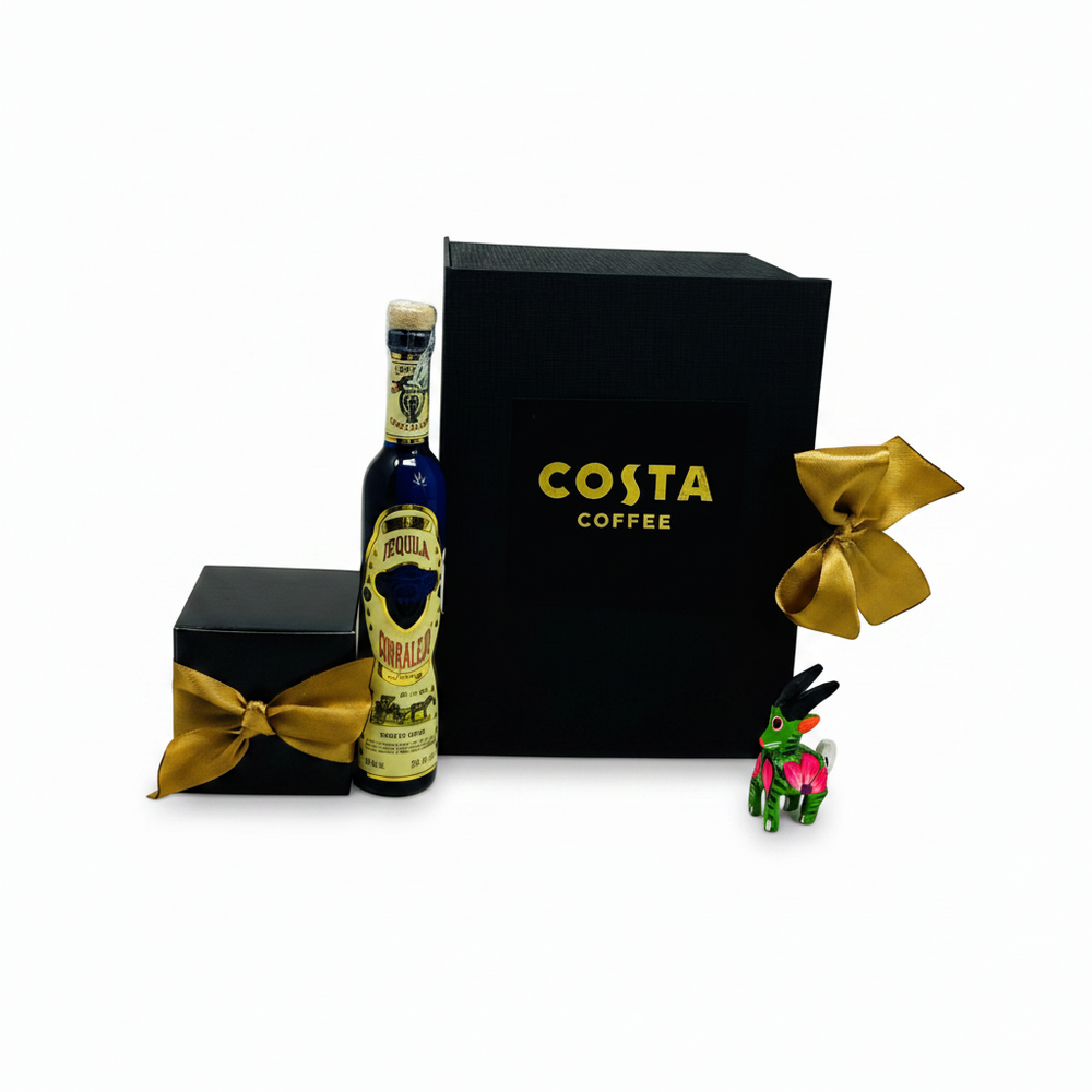 Kit de Chocolate, Tequila y Alebrije Regalo Corporativo Mexicano Premium | Ambiente Mexicano. 
