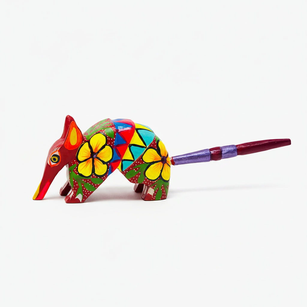 Alebrije armadillo chico rojo marca #AmbienteMexicano