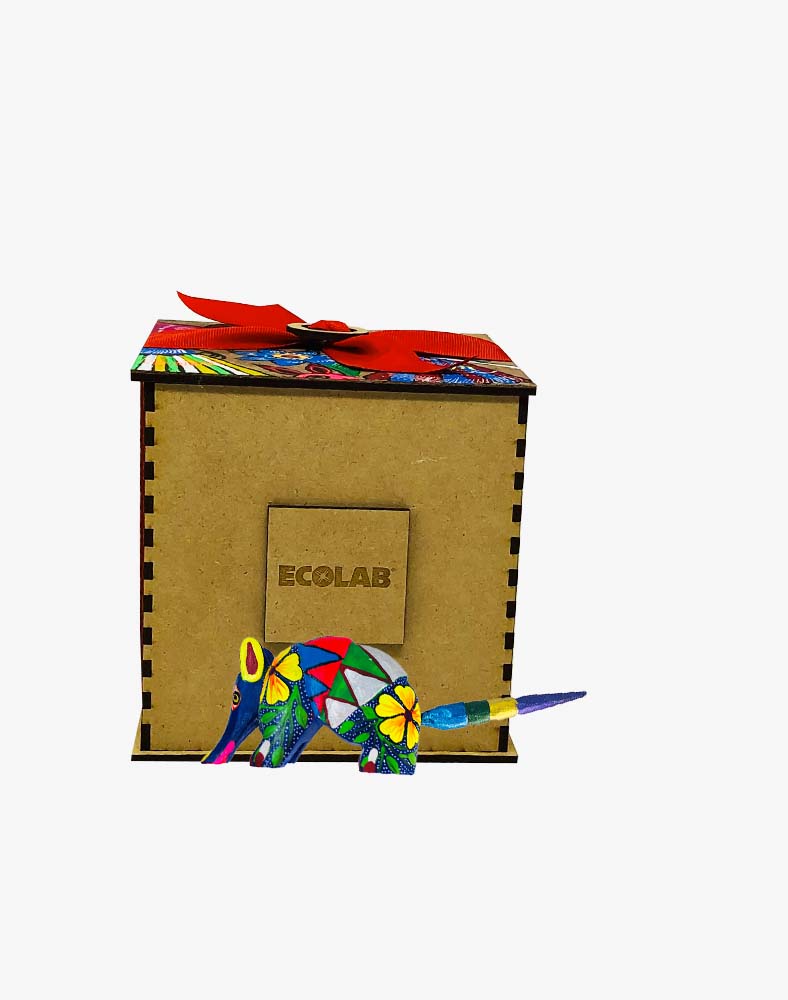 Alebrije mediano en caja de madera - Ambiente Mexicano