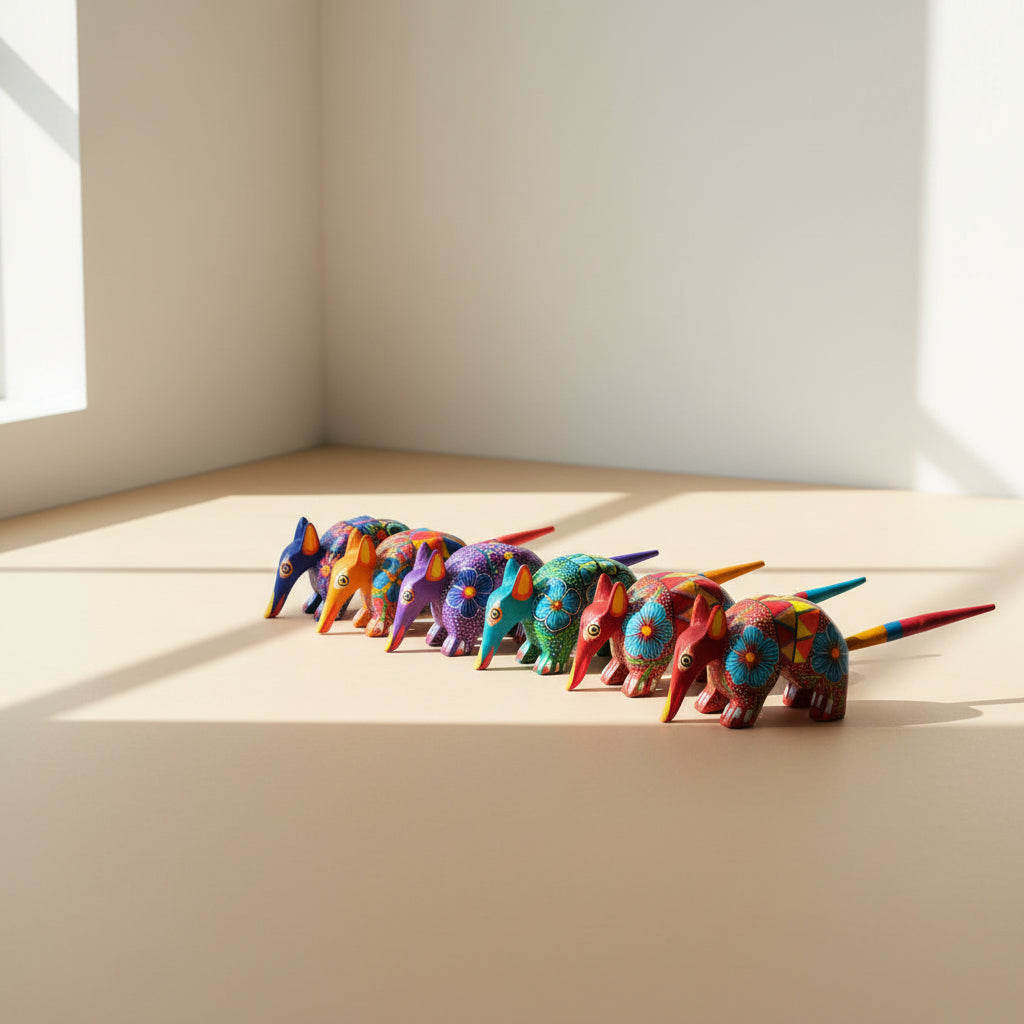 Alebrijes chicos de Oaxaca tallados y pintados a mano_marca Ambiente Mexicano