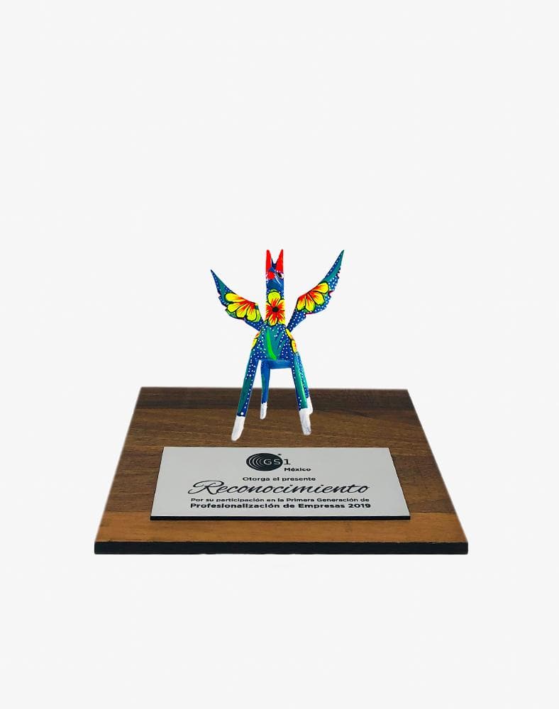 Trofeo con alebrije chico 2021 - Ambiente Mexicano